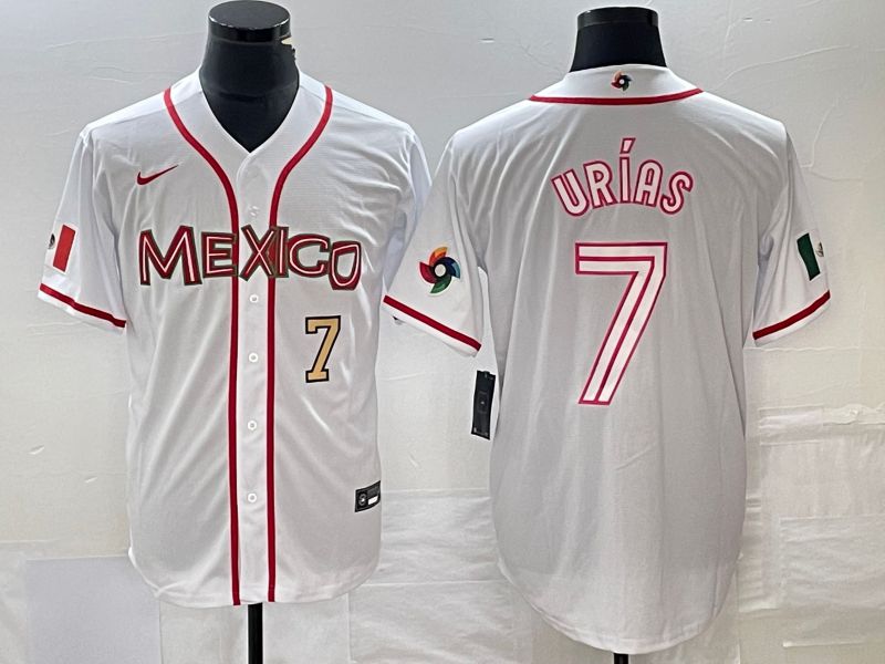 Men 2023 World Cub Mexico #7 Urias White Nike MLB Jersey49->more jerseys->MLB Jersey